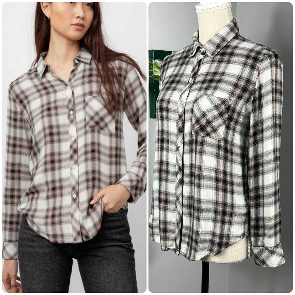 Rails   -Full Front Button HUNTER~IVORY COAL BLUSH- Sz S